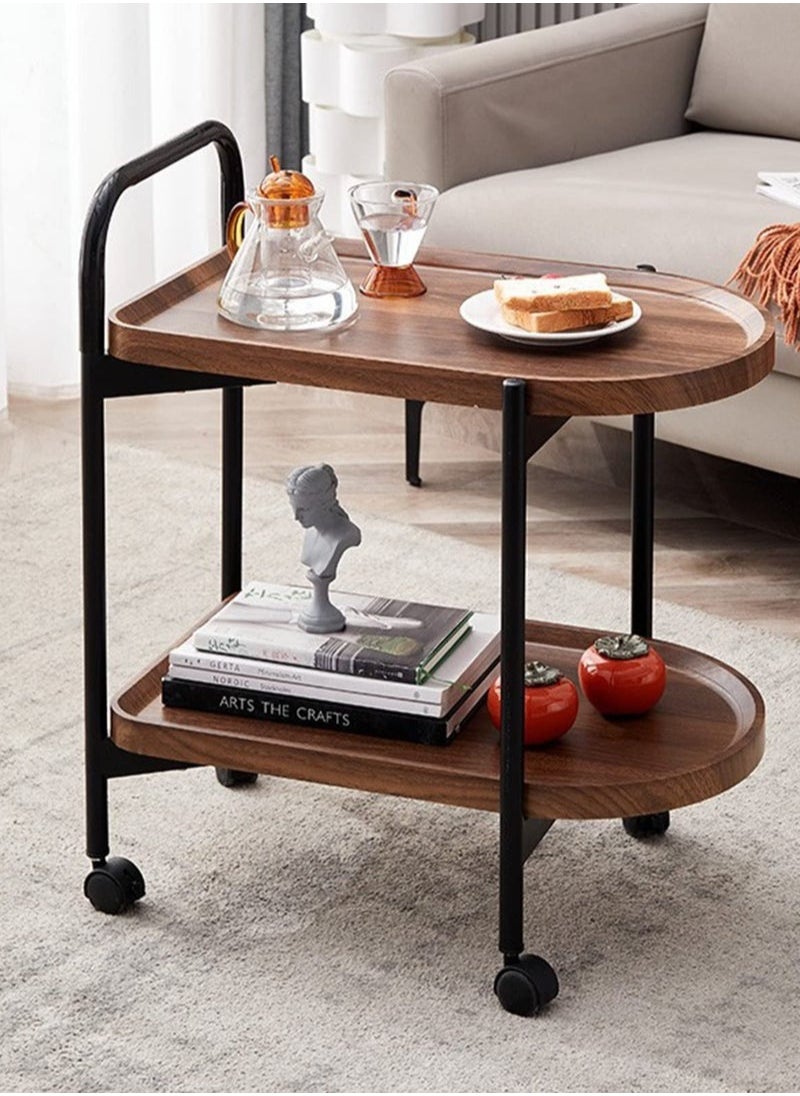 End Table with Rolling Wheels,Movable Small Coffee Table 2 Layers Small Trolley,Nordic Style Living Room Trolley Suitable for Use in The Living Room Bedroom Office - pzsku/Z68AEA5FC665C33BC4C17Z/45/_/1722847595/9c39dc30-ae34-4c9b-a1ca-aefedc14f51c