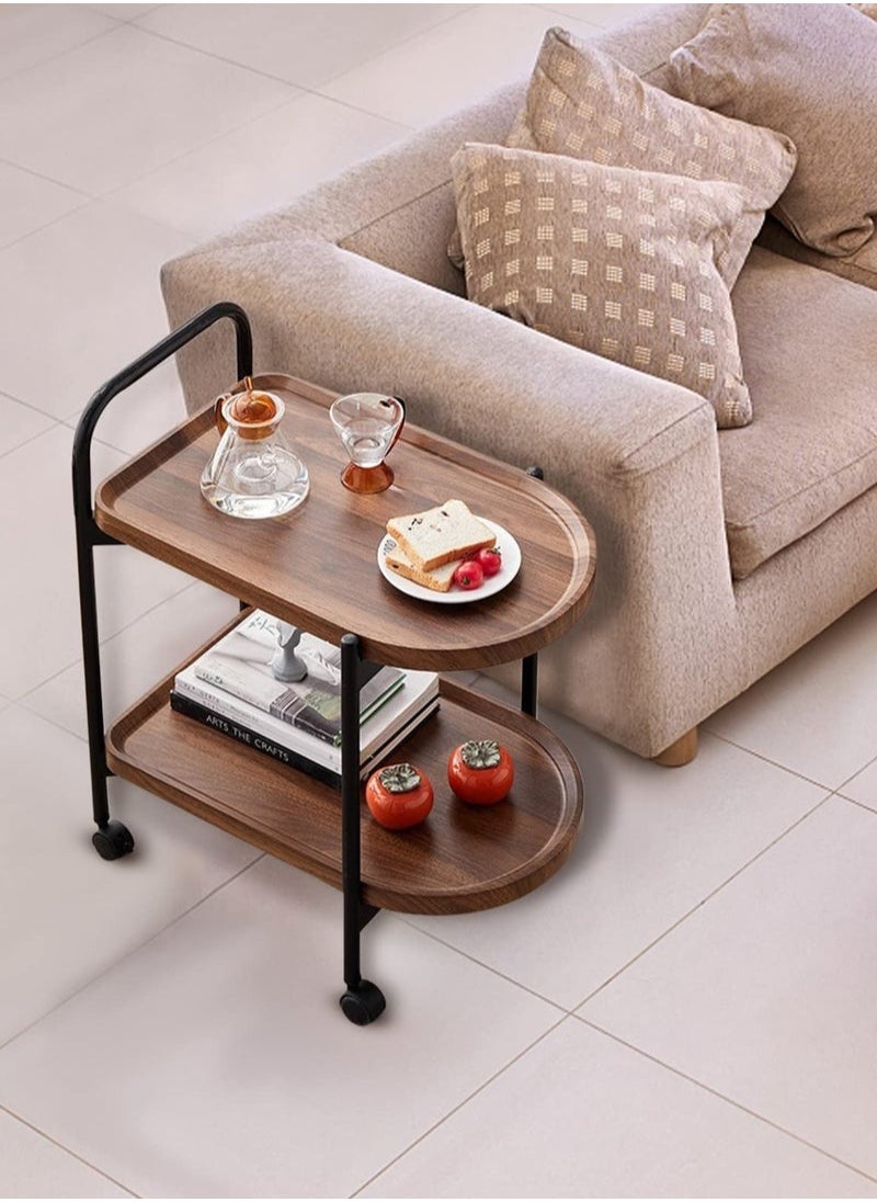 End Table with Rolling Wheels,Movable Small Coffee Table 2 Layers Small Trolley,Nordic Style Living Room Trolley Suitable for Use in The Living Room Bedroom Office - pzsku/Z68AEA5FC665C33BC4C17Z/45/_/1722847616/0f61b4c4-9640-48bd-99fe-7713c45ee4cc