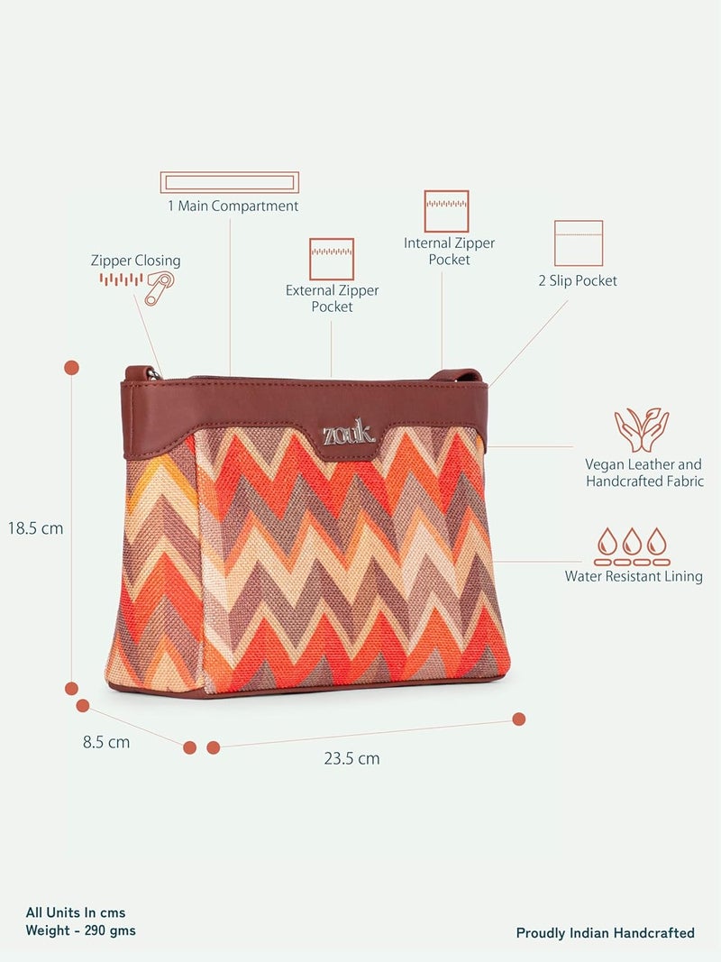 ZOUK حقيبة هارموني متقاطعة من الجلد النباتي المطبوعة مع حزام قابل للتعديل للنساء والفتيات - Image 4