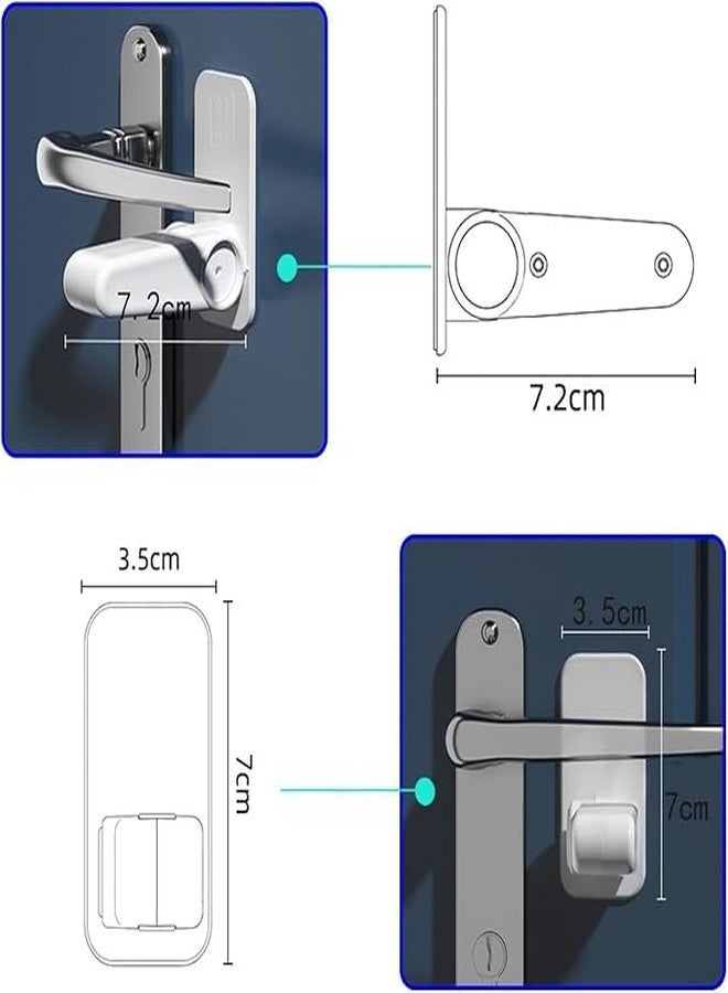 SHOPECOM قفل باب ذاتي اللصق من SHOPECOM، آمن للأطفال، سهل التركيب، مقاوم لعبث الأطفال، مصنوع من بلاستيك ABS، لا يحتاج إلى ثقب، بتصميم بسيط، مناسب لقفل أبواب الخزائن والأدراج. - Image 3