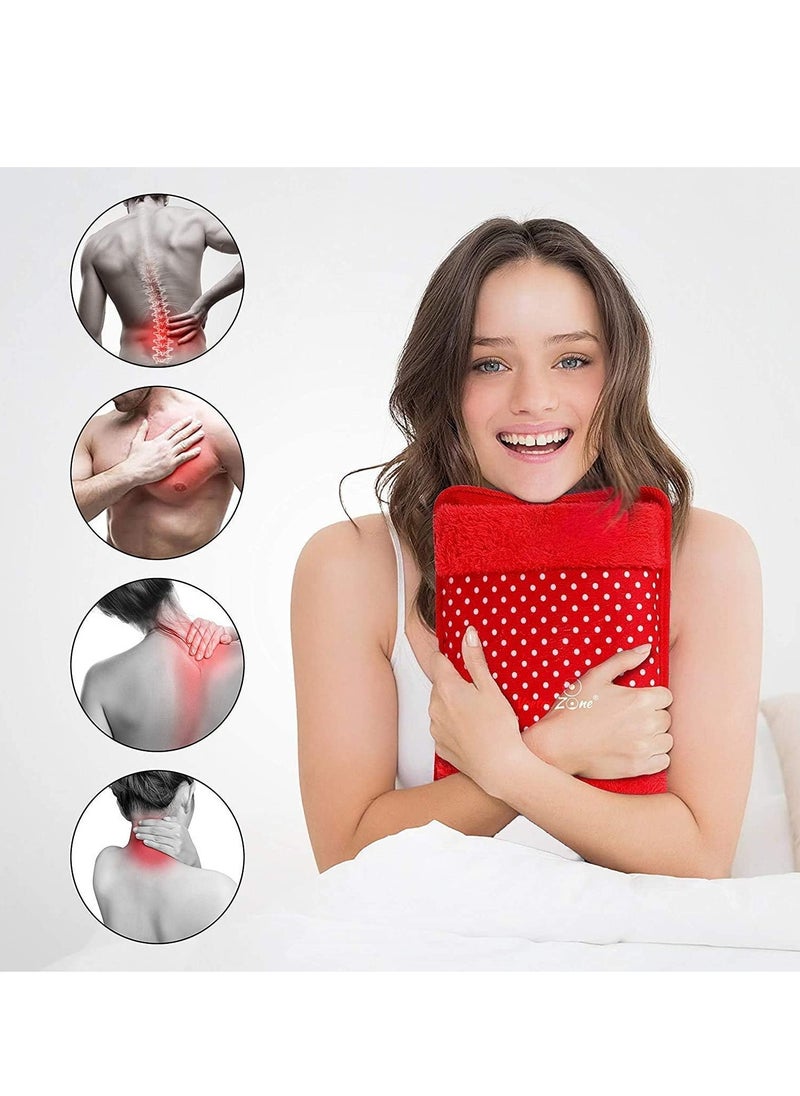 RATSAW - Heating Bag Water Bags for Pain Relief Pad Heat Pouch Hot Water Bottle Bag Electric Hot Water Bag Heating Pad with Gel Velvet Grey - Image 1