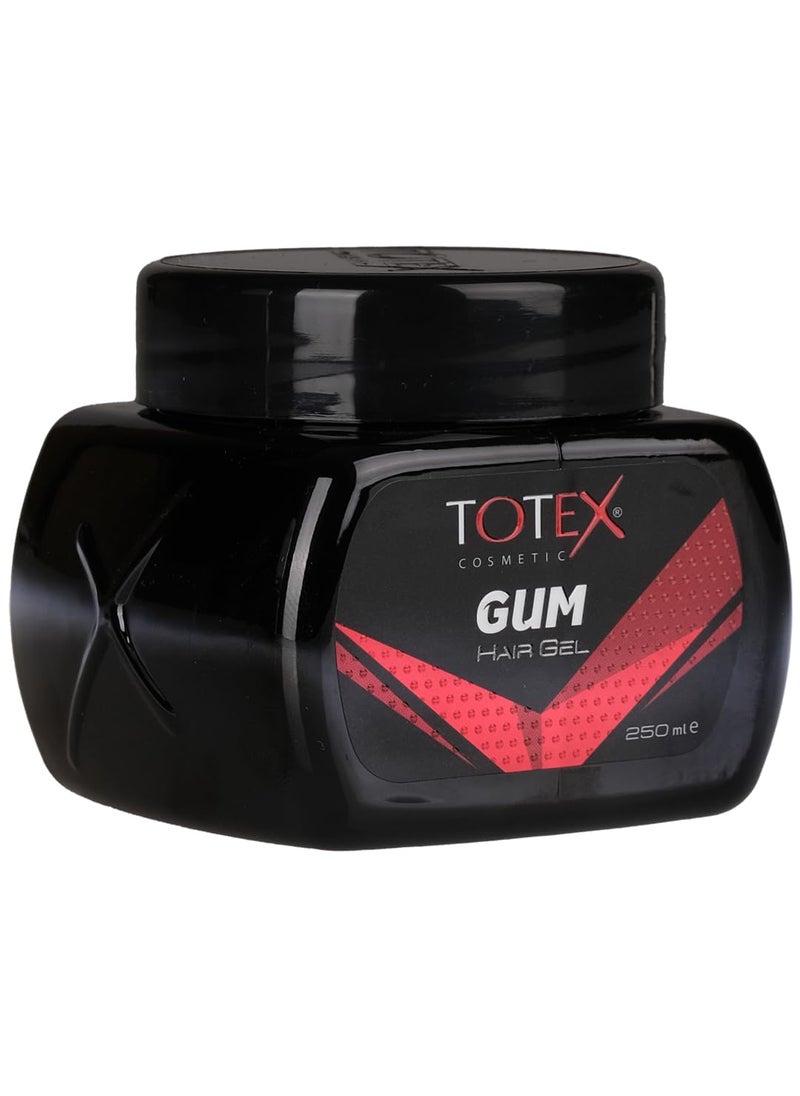 Totex - Totex Hair Styling Gum Gel Gummy New Formula Ultra Strong Edge Control Red Hair Gel 250ml - Image 1