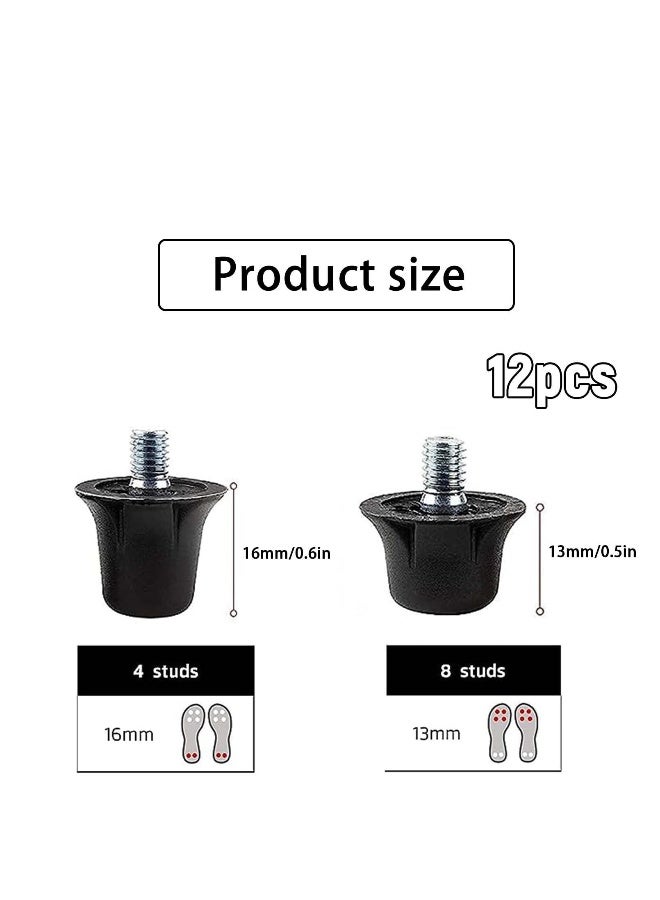 Football Studs, 12 Pcs Football Metal Studs, Replacement Safety Plastic Football Studs, Football Boots Plastic Studs, for Adults Men Boys Kids Girls Shoes (8Pcs13mm+4Pcs16mm) Black - Image 2