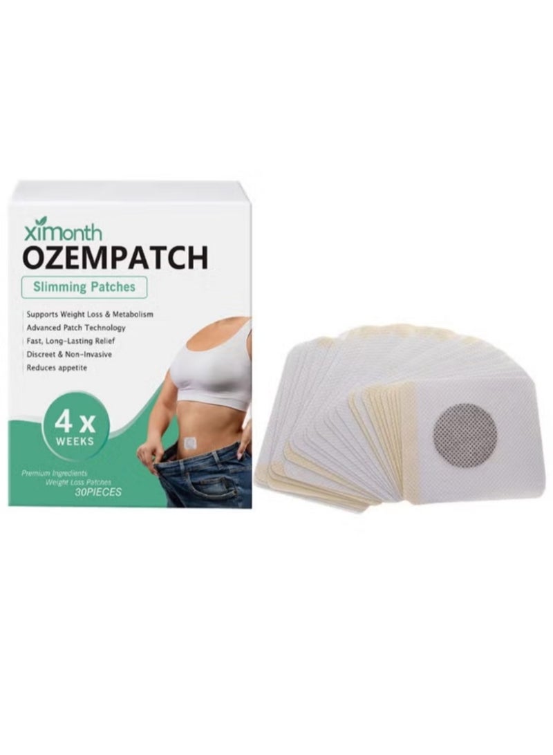 ximonth All-Day Invisible Slimming Technology: 4-Week Fast-Acting Slimming Patches, 30 Patches for Long-Lasting Appetite Control & Metabolism Boost, Natural Herbal Ingredients, Gentle & Safe - Image 1