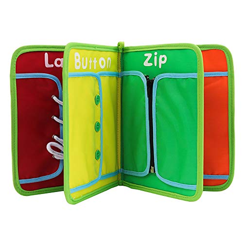 Kghios Montessori Toys Materials for Toddlers BusyBoardBusy Board Learn to Dress Board Early Learning Basic Life Skills Zip Snap Button Buckle Lace Tie Educational Tools Preschool Learning - Image 1