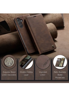 CaseMe For Samsung Galaxy A-55 Cover, Soft PU Leather Shockproof Mobile Phone Wallet Case, Full Body Protective Flip Cover Magnetic Adsorption Back Cover  - Image 4