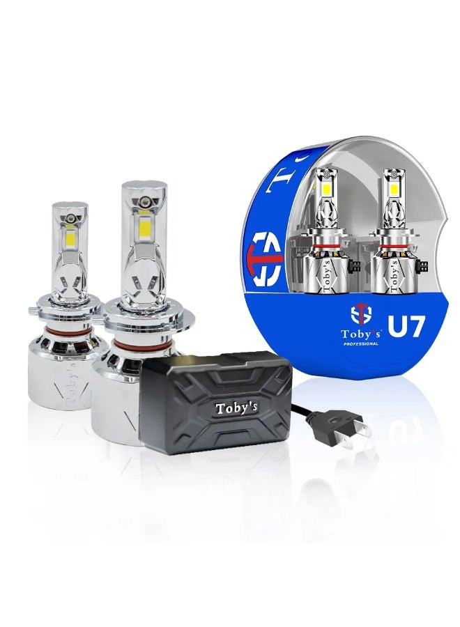 توبيز مصباح أمامي LED U7 من Toby's بقوة 60 وات/القطعة 120 وات/الزوج مع درجة حرارة لون 6500 كلفن للشعاع العالي والشعاع المنخفض - H7