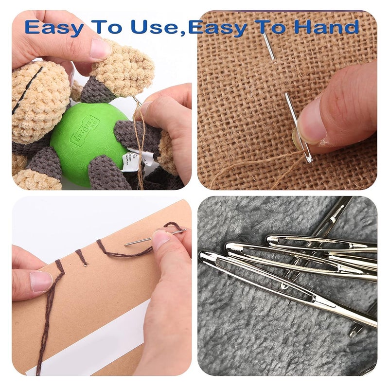 SKINPLUS LargeEye Blunt Needles 9 Piece Stainless Steel Yarn Knitting Needles Sewing Needles Crafting Knitting Weaving Stringing Needles - Image 4