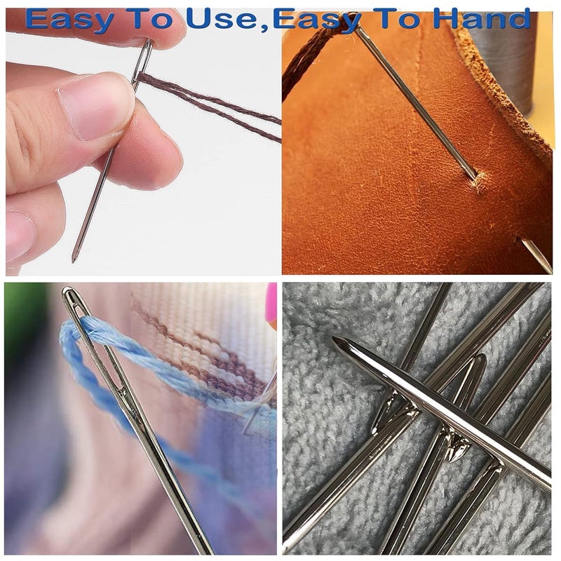 SKINPLUS LargeEye Blunt Needles 9 Piece Stainless Steel Yarn Knitting Needles Sewing Needles Crafting Knitting Weaving Stringing Needles - Image 3