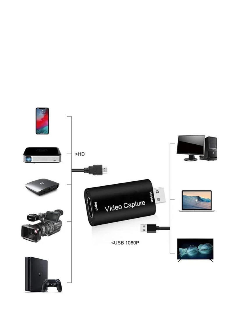 Generic - Video Capture USB 2.0 Card 4K HDMI-compatible USB Video Grabber Live Streaming Recording for PS4 XBOX Phone Game DVD HD Camera - Image 1