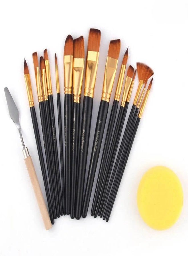 Brille Bee Professional Painting Brush Set – Soft Bristles, Ideal for Acrylics, Watercolor & Oil Paints (17Pc Paint Brush Set with Pouch) - Image 1