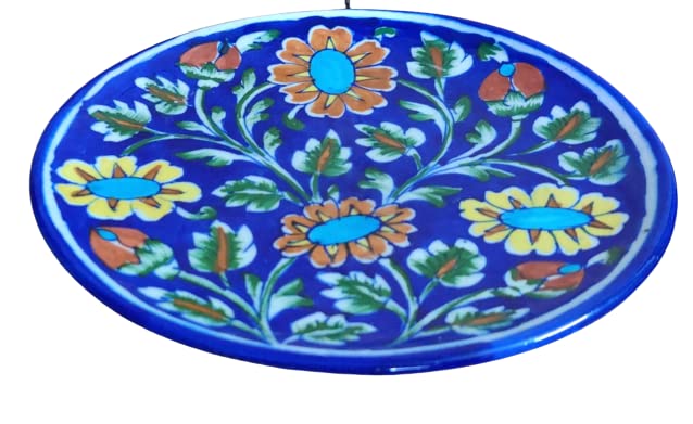 CRAFT PARK Blue Pottery Ceramic Wall Hanging Decorative Handmade 8 Inch Round Plate CPDP18 - Image 3