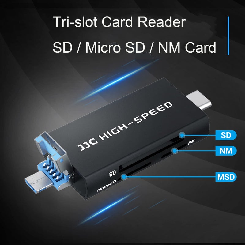 JJC USB 3.0 Huawei NM Nano Memory Card Reader Writer, USB-C SD MicroSD/TF Card Reader(Not for Nano SIM), Data Transfer Speed up to 90MB/S for Huawei P50 P40 P30 Mate40 Mate30 Mate20 Nova 5z 5i & More - Image 2