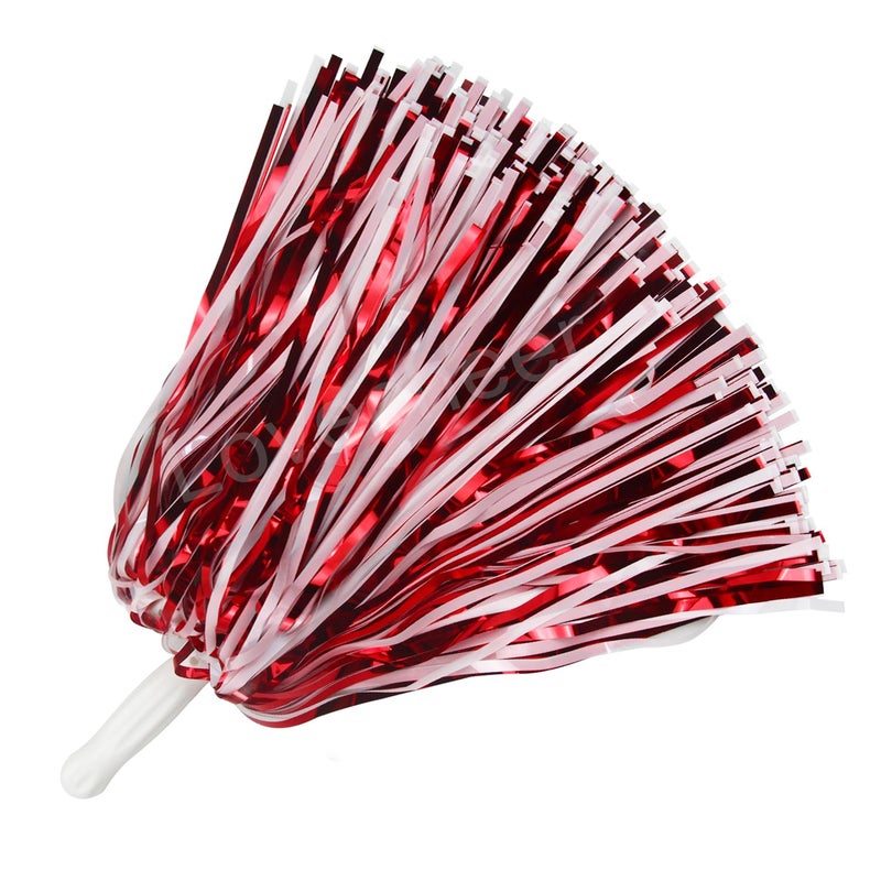 Lovecheer 24PCS Red and White Pom Poms Cheerleading for Cheerleader Basketball Sports Events Team Spirit Cheer Squad New Year Dance Cheering - Image 2