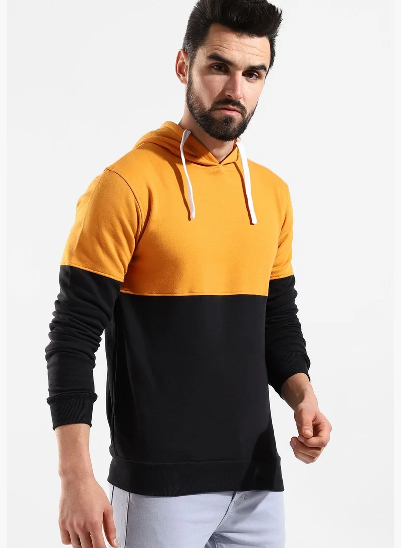 Campus Sutra Color Block Hoodie