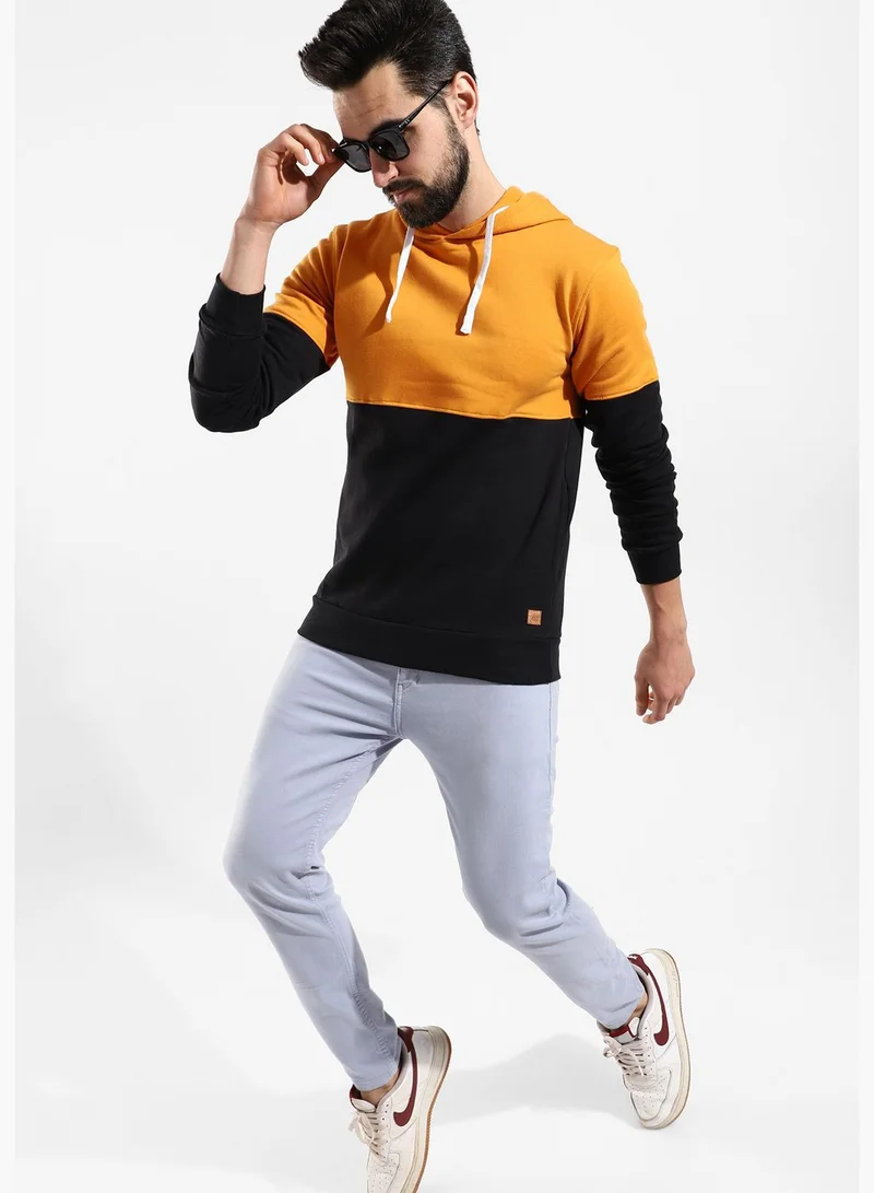 Campus Sutra Color Block Hoodie
