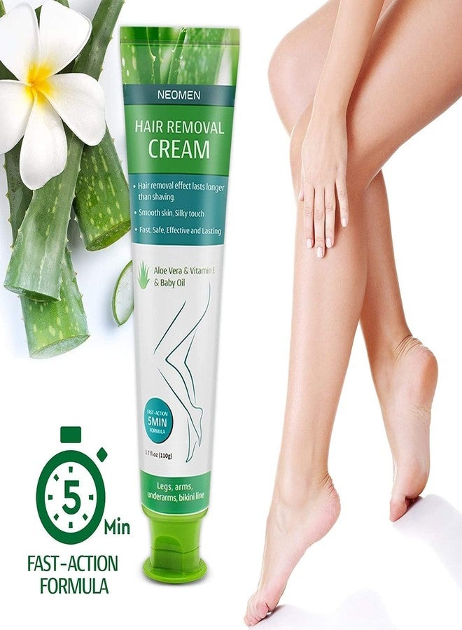 Neomen Hair Removal Cream for Men & Women: Painless Depilatory for Sensitive Skin & Intimate Areas, Moisturizing with Aloe Vera & Vitamin E, Safe for Face, Underarms, Bikini, Arms (3.7 Fl Oz (Pack of 1 - Image 4