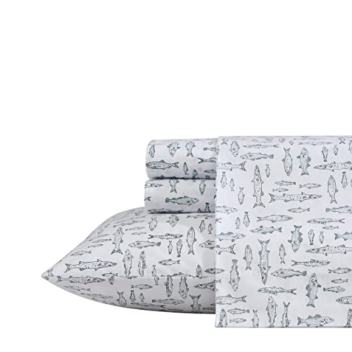 Eddie Bauer Twin Sheet Set Cotton Percale Bed Sheets Crisp Cool Ideal Dorm Essentials Albright Hill Green Twin - Image 3