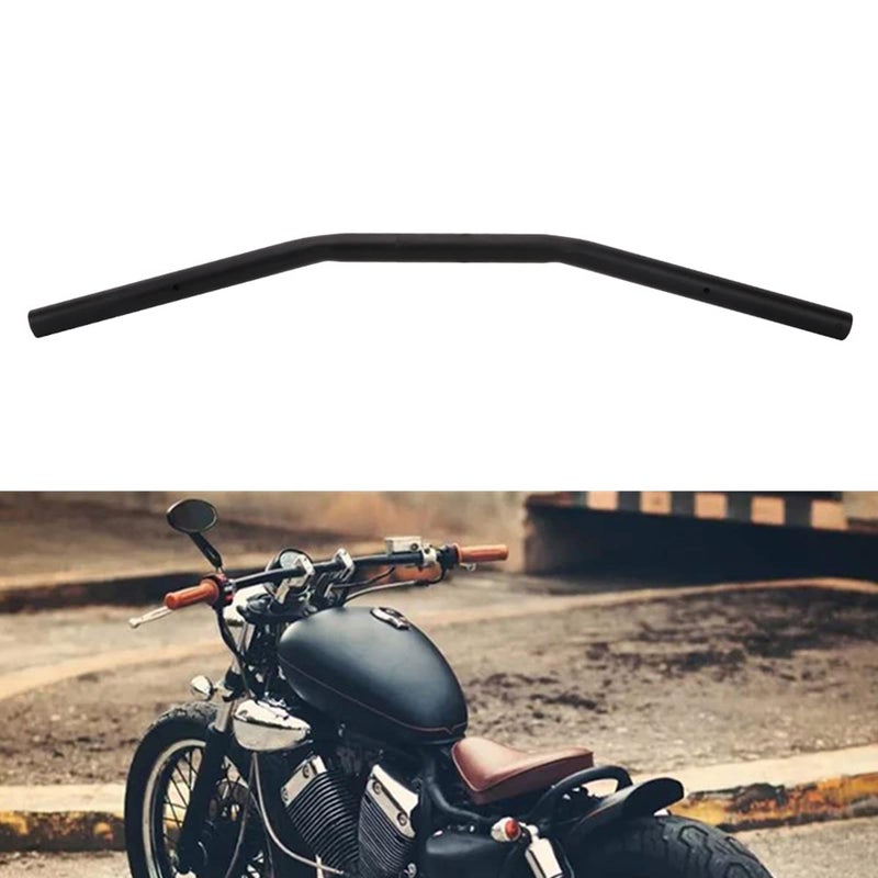USTPO Motorcycle Drag Bars Handlebars 22mm 7/8" Universal For Bobber Cafe Racer Sportster Cruiser XL 883 1200 Custom Chopper Softail Dyna Street Bob Black - Image 1