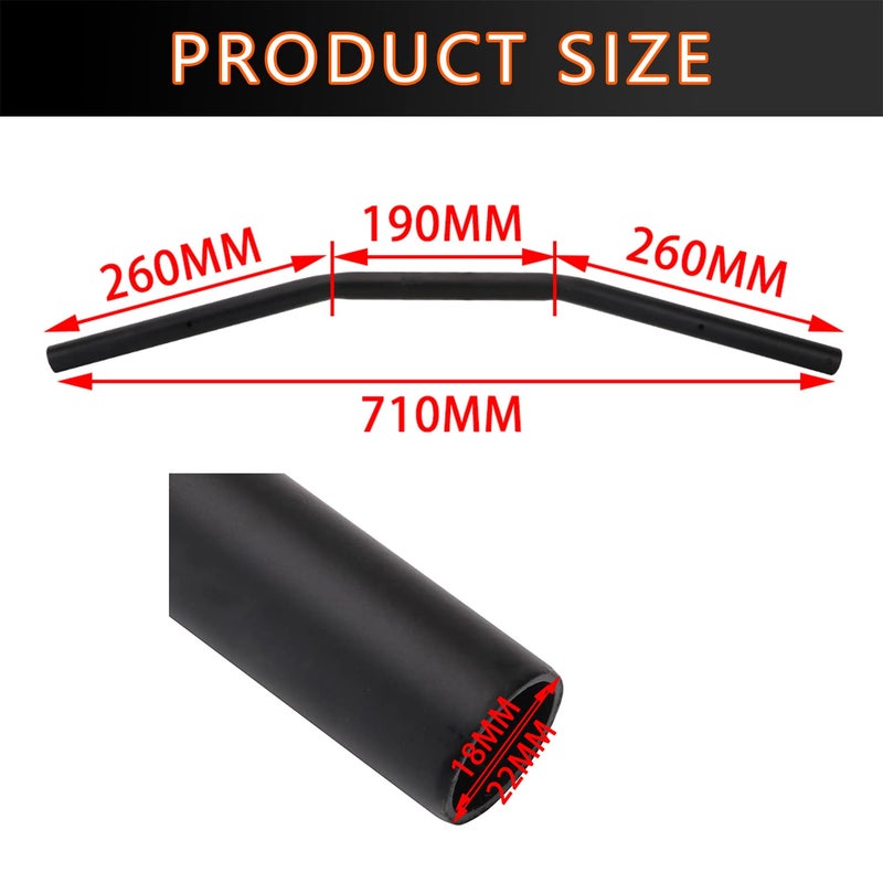 USTPO Motorcycle Drag Bars Handlebars 22mm 7/8" Universal For Bobber Cafe Racer Sportster Cruiser XL 883 1200 Custom Chopper Softail Dyna Street Bob Black - Image 5