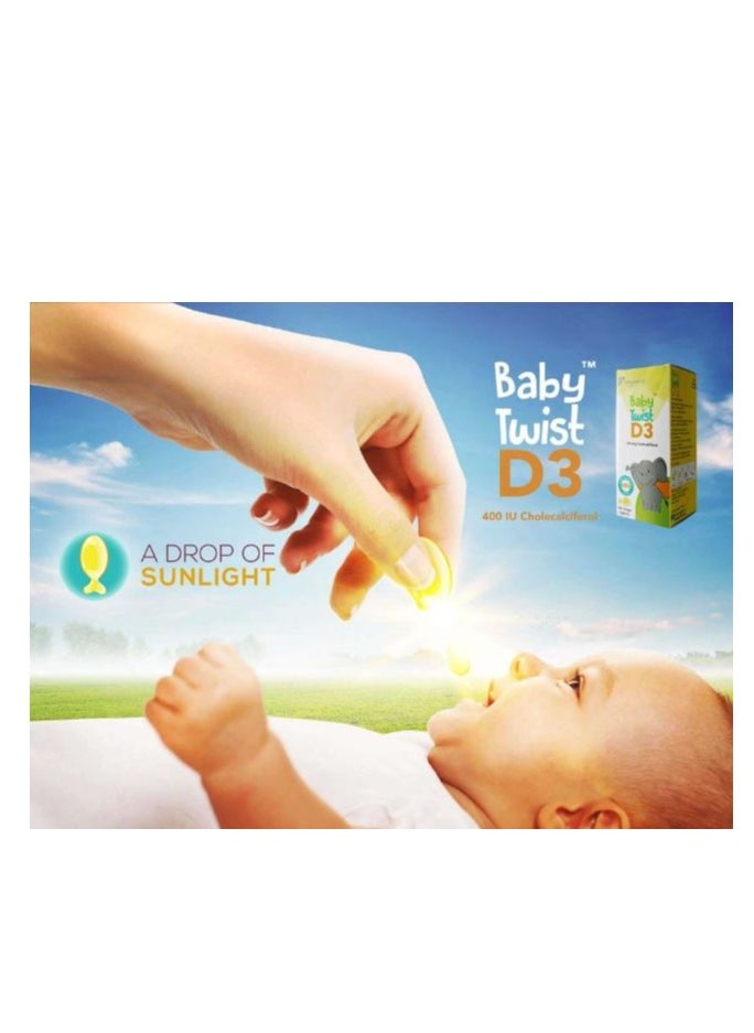 JP Neutraceuticals JP Nutraceuticals  Baby Twist Vitamin D3 Dietary Supplement 400 IU 100 Softgels  - Image 3