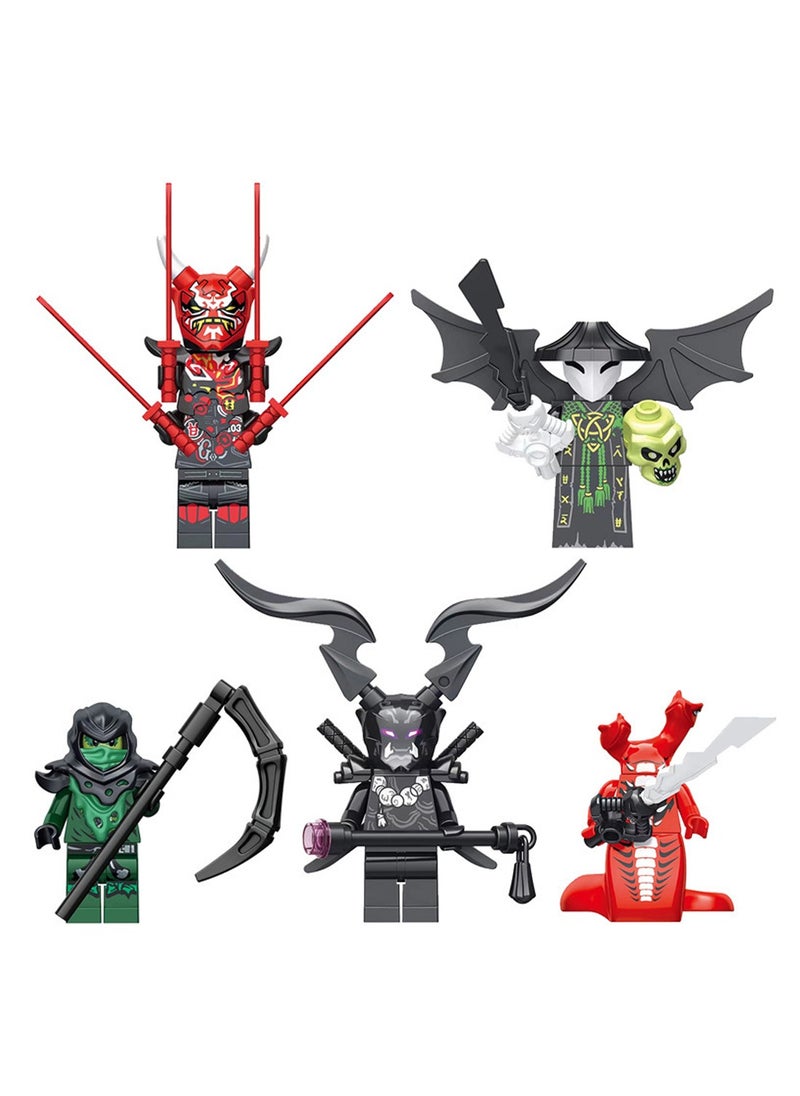 Generic - 5-Piece Phantom Series XL0001-0005 Set Of Small Particle Assembly Building Blocks Phantom Series Assembly Ninja Shape Children's Educational Toys - Image 1
