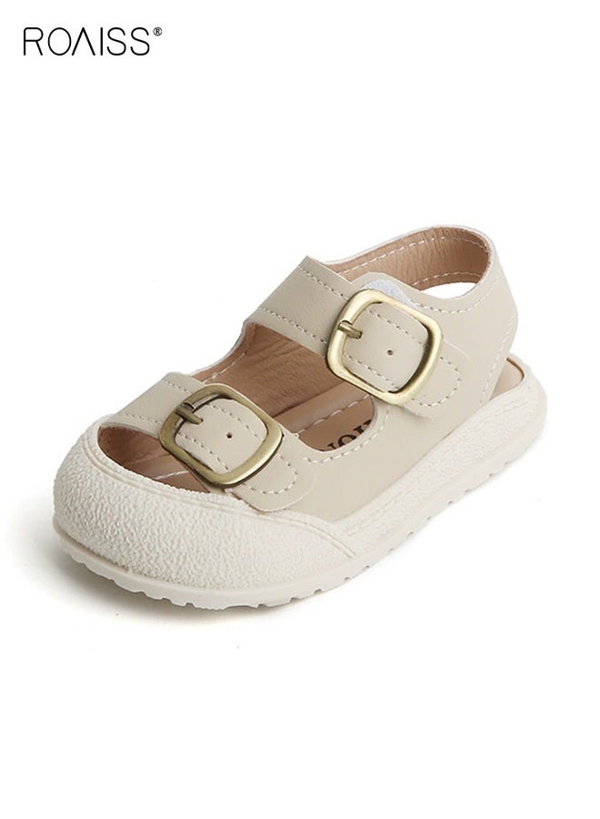 رويس صنادل صيفية للأطفال الصغار، صنادل مريحة للجنسين مع إغلاق فيلكرو ونعل مانع للانزلاق، أحذية مسطحة خفيفة الوزن ومسامية للأطفال الصغار، مناسبة للأنشطة الخارجية - Image 1