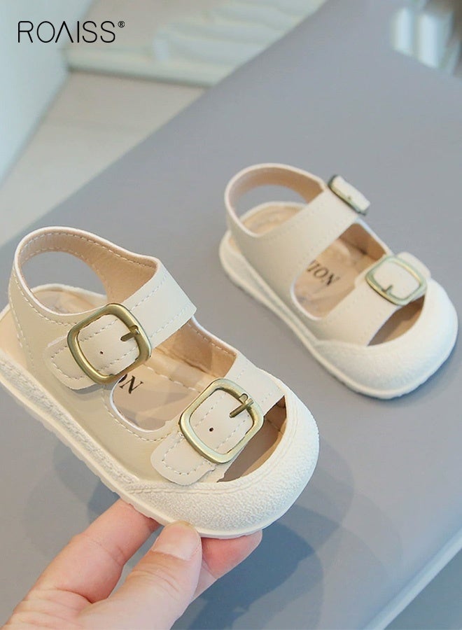 رويس صنادل صيفية للأطفال الصغار، صنادل مريحة للجنسين مع إغلاق فيلكرو ونعل مانع للانزلاق، أحذية مسطحة خفيفة الوزن ومسامية للأطفال الصغار، مناسبة للأنشطة الخارجية - Image 2