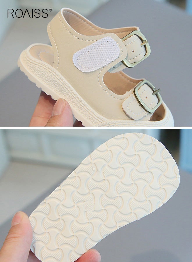 رويس صنادل صيفية للأطفال الصغار، صنادل مريحة للجنسين مع إغلاق فيلكرو ونعل مانع للانزلاق، أحذية مسطحة خفيفة الوزن ومسامية للأطفال الصغار، مناسبة للأنشطة الخارجية - Image 3