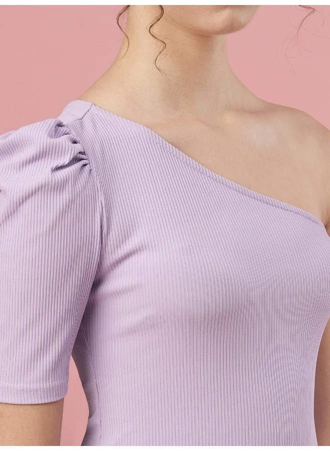 globus Women One Shoulder Fitted Cotton Top