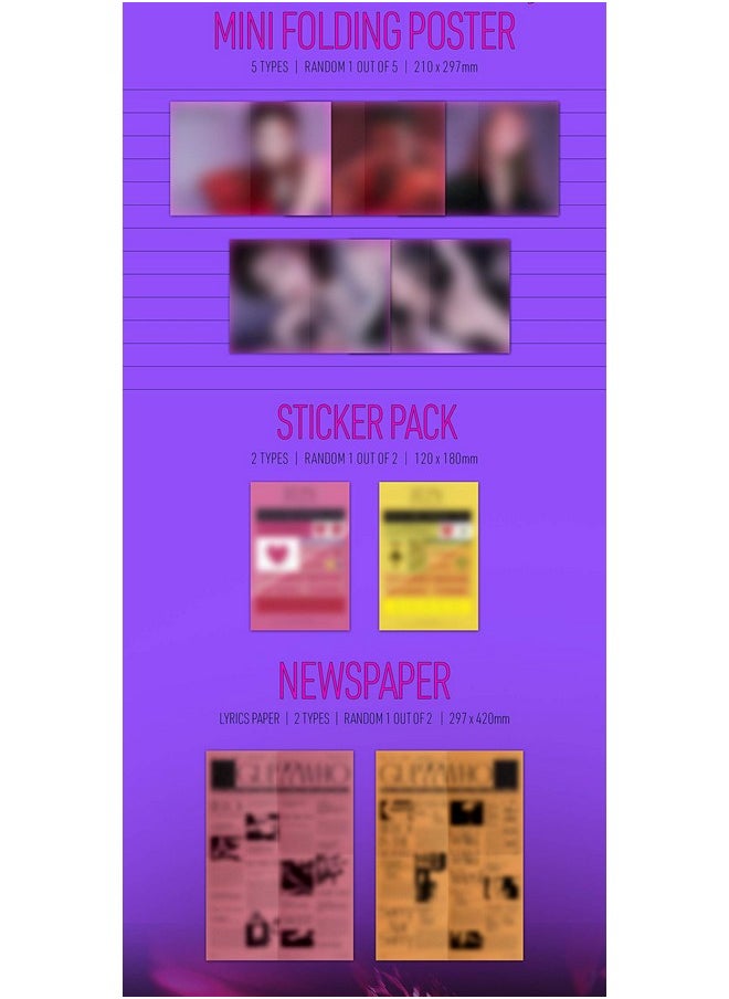 Itzy Guess Who [Night Ver.][Pre Order] Cd+Photobook+Folded Poster+Others With Tracking Extra Decorative Stickers Photocards  - Image 4