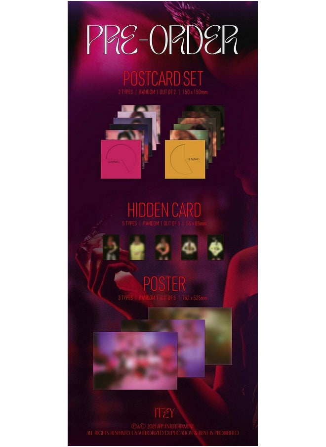 Itzy Guess Who [Night Ver.][Pre Order] Cd+Photobook+Folded Poster+Others With Tracking Extra Decorative Stickers Photocards  - Image 5