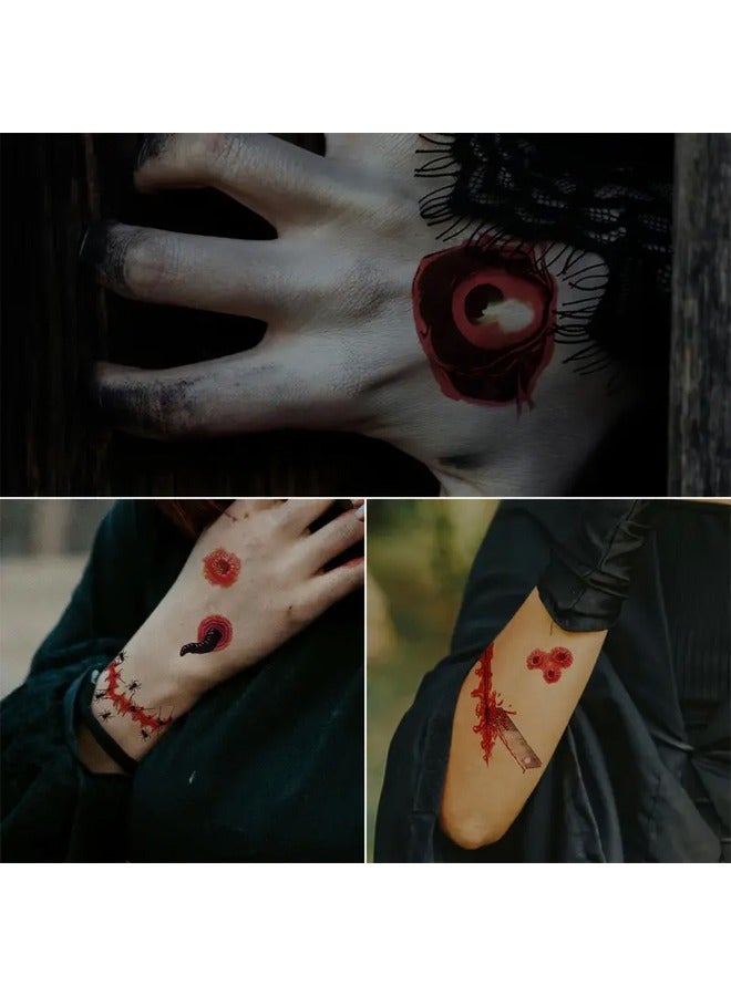 30pcs Tattoo Stickers Scars Funny Horror Realistic Scars Red Eyes Stickers B - Image 3