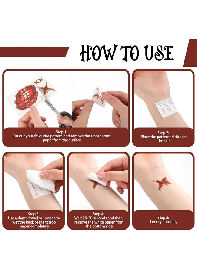 30pcs Tattoo Stickers Scars Funny Horror Realistic Scars Red Eyes Stickers B - Image 5