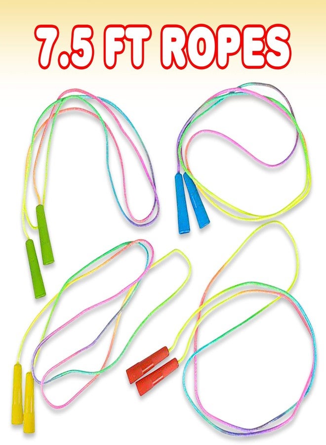 ArtCreativity 7.5ft Rainbow Jump Rope Set - 12 Pack - Vibrant Jumping Ropes for Kids - Durable Nylon Skipping Ropes - Great Birthday Party Favors, Goodie Bag Fillers, Gift Idea for Boys and Girls - Image 4