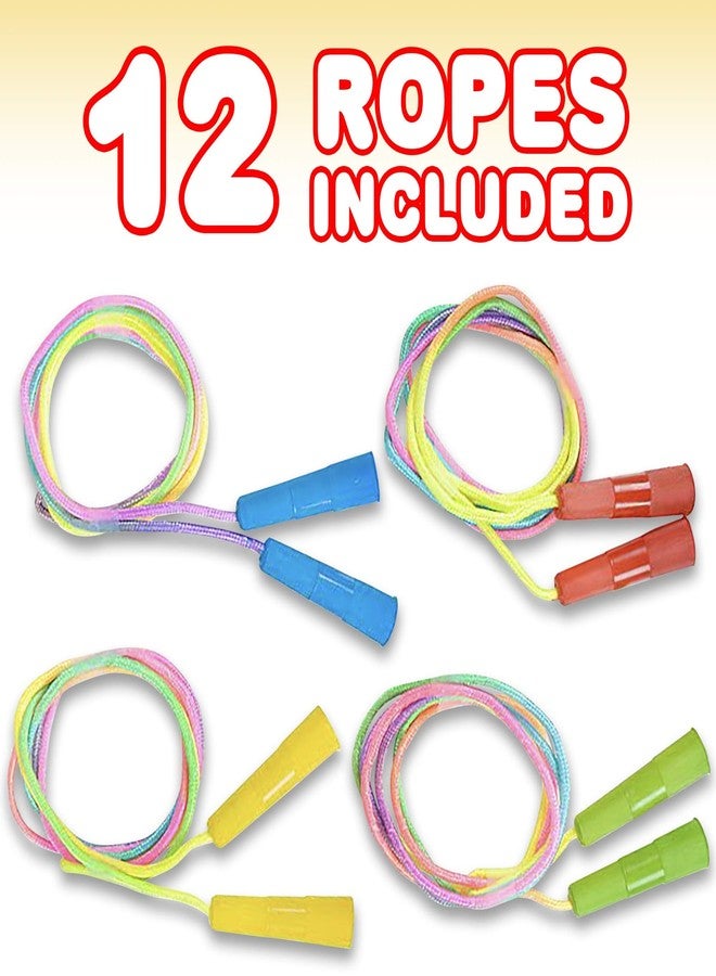 ArtCreativity 7.5ft Rainbow Jump Rope Set - 12 Pack - Vibrant Jumping Ropes for Kids - Durable Nylon Skipping Ropes - Great Birthday Party Favors, Goodie Bag Fillers, Gift Idea for Boys and Girls - Image 3