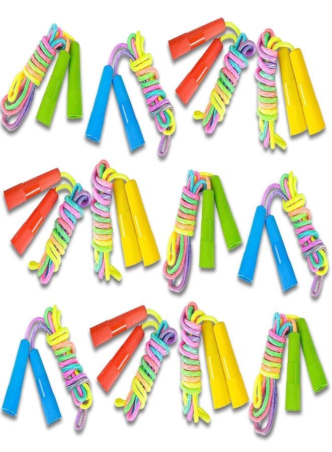 ArtCreativity 7.5ft Rainbow Jump Rope Set - 12 Pack - Vibrant Jumping Ropes for Kids - Durable Nylon Skipping Ropes - Great Birthday Party Favors, Goodie Bag Fillers, Gift Idea for Boys and Girls - Image 1