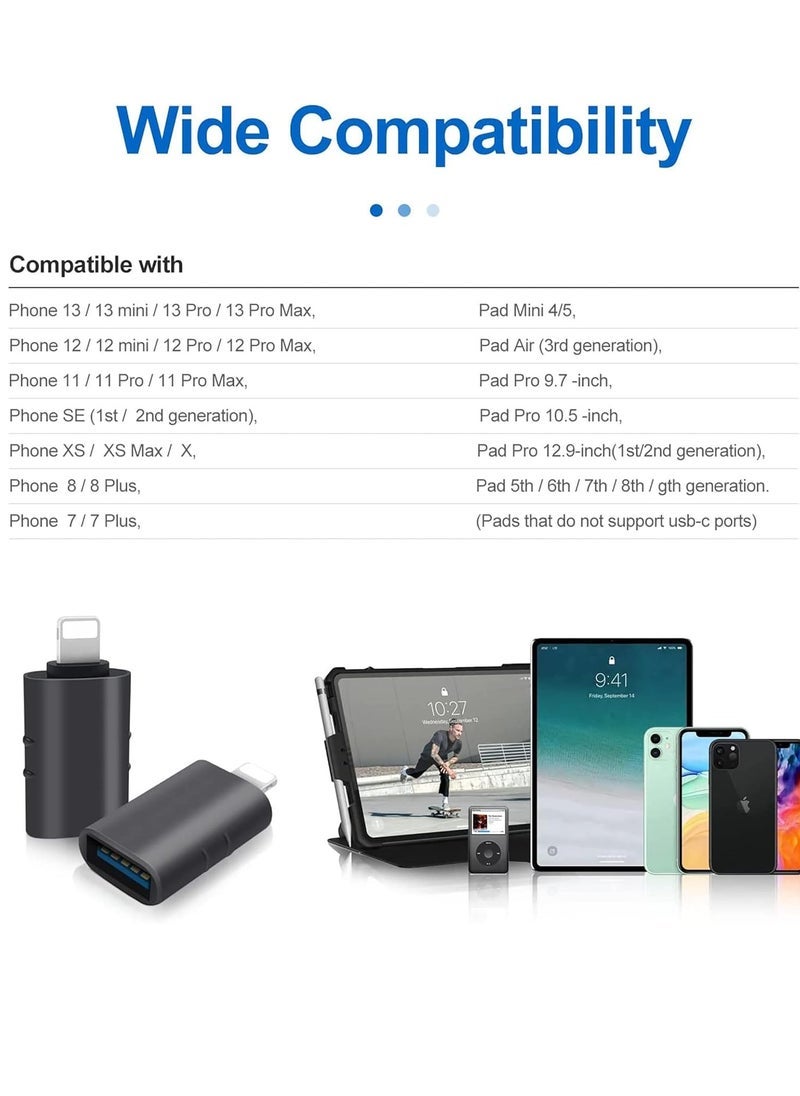 ELTRAZONE - Portable Lighting to USB 3.0 Adapter iPhon to USB 3.0 Female Connector OTG Compatible with iPhon/iPd/USB Flash Drive/Card Reader - Image 1
