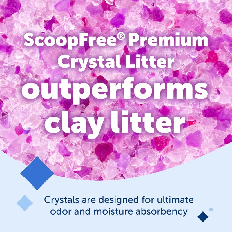 PetSafe ScoopFree Premium Crystal Cat Litter - Ultra-Absorbent Silica Universal Litterbox Crystals - Non-Clumping Odor Control - Lavender Scent - 8 lb Bag - Image 2