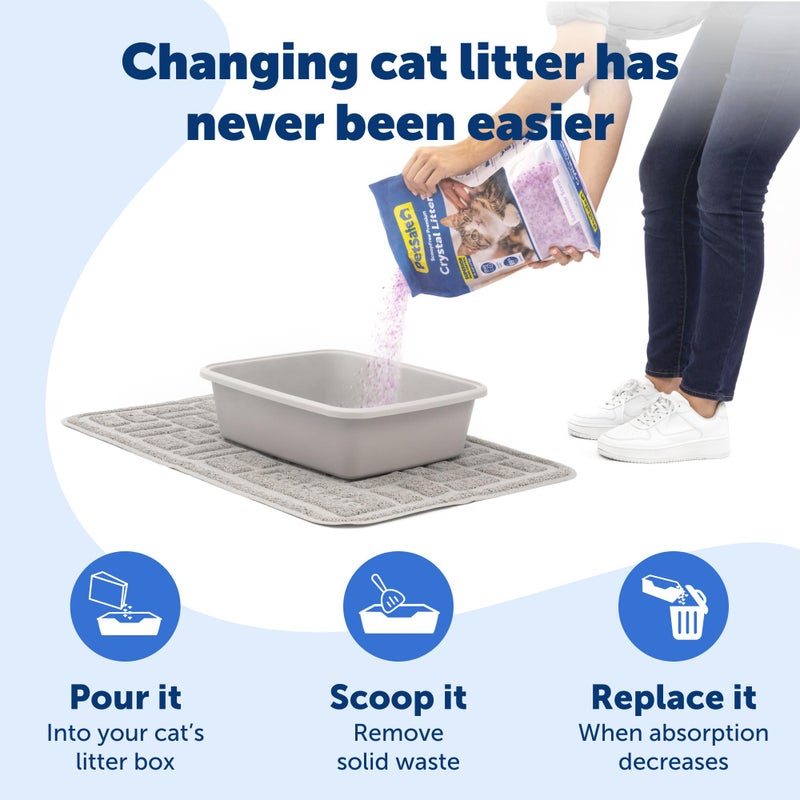 PetSafe ScoopFree Premium Crystal Cat Litter - Ultra-Absorbent Silica Universal Litterbox Crystals - Non-Clumping Odor Control - Lavender Scent - 8 lb Bag - Image 4
