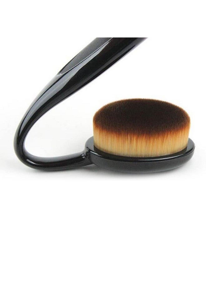 أدبيني مجموعة فرش مكياج بيضاوية مكونة من 10 قطع، أدوات احترافية لمزج كريم الأساس وخافي العيوب وبودرة أحمر الخدود السائلة (عبوة مكونة من 10 قطع، باللون الأسود) - Image 3