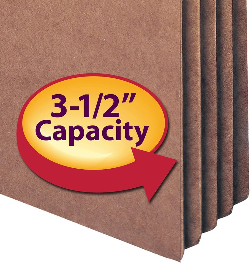 Smead File Pocket StraightCut Tab Guide Height 312 Expansion Letter Size Redrope 50 per Box 73805 - Image 3