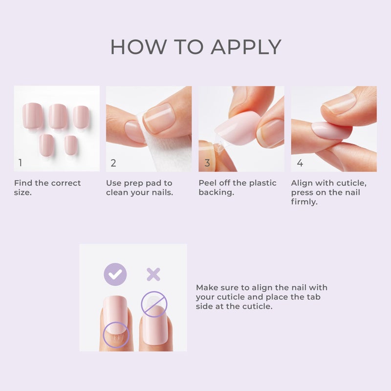 Impress KISS imPRESS No Glue Mani Press On Nails, Color, 'Pick me Pink', Pink, Short Size, Squoval Shape, Includes 30 Nails, Prep Pad, Instructions Sheet, 1 Manicure Stick, 1 Mini File - Image 2