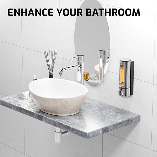 Pixaflo Plastic Elix Liquid Sanitizer Shower Gel Dish Wash Soap Dispenser For Bathroom Kitchen | 400 Ml Capacity | Wall Mounted (Chrome, Pack Of 2) - Image 2