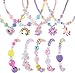 Faburo 10pcs Kids Jewelry for Girls 5 Necklaces 5 Bracelets Little Girls Jewelry Kids Mermaid Necklace for girls Toddler Jewelrys Necklace Birthday Christmas Gift Age 3 4 6 8 - Image 3