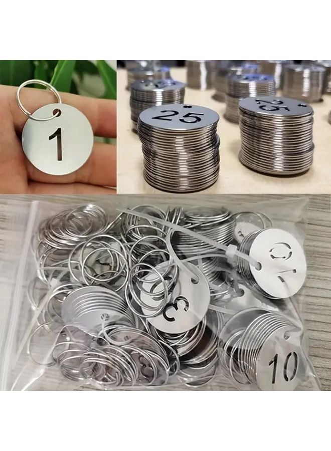 50pcs 1 50 Stainless Steel Number Tags Rustproof Key Labels For Home Office Keys - Image 3