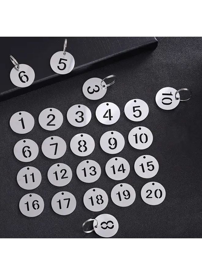 50pcs 1 50 Stainless Steel Number Tags Rustproof Key Labels For Home Office Keys - Image 4