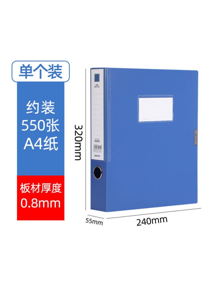 Deli A4 File Box Thickened File Box Student Test Paper Data Storage Box A4 Data Book Office 33511 - Image 1