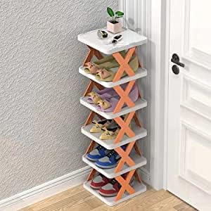 WENGTY 6 Layer Shoe RackStackable Shoe Storage Organizer for Bedroom Entryway Adjustable Shoe Rack Shoe Slots Organizer Shelf Easy Clean Shoe Tower Rack Multicolor 6 Lyr Shoe rack