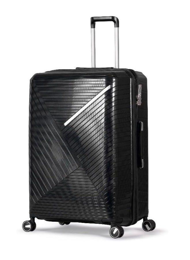 Milano 3 Pieces Unbreakable Luggage Set with TSA Lock, 4 Silent Spinner Wheels, Expandable Double Zipper - ABS Sizes (20",24",28") (Black)